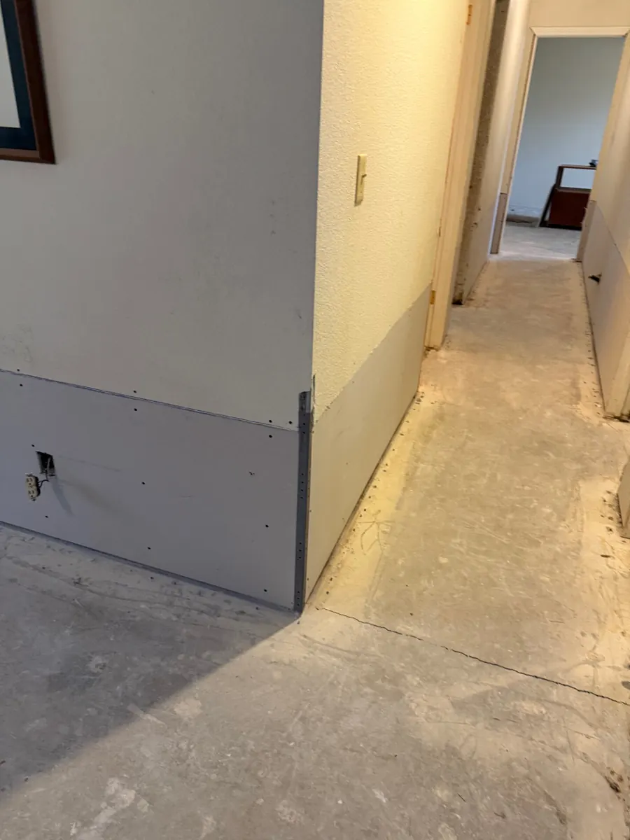 New lower drywall going in after water damage in a Centennial Hills home in Las Vegas