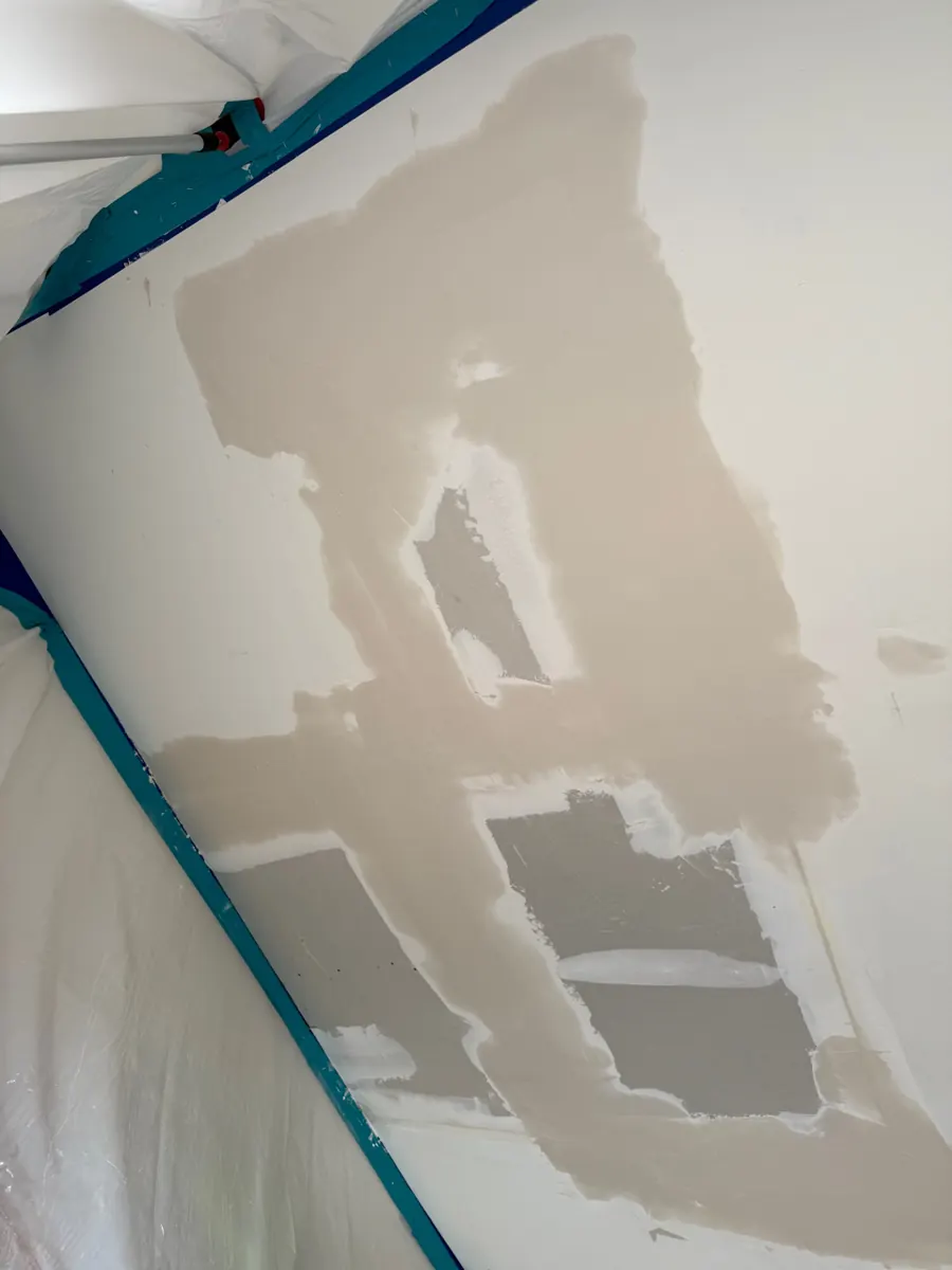 Ceiling repaired with new drywall and joint compound in a Paradise Hills home