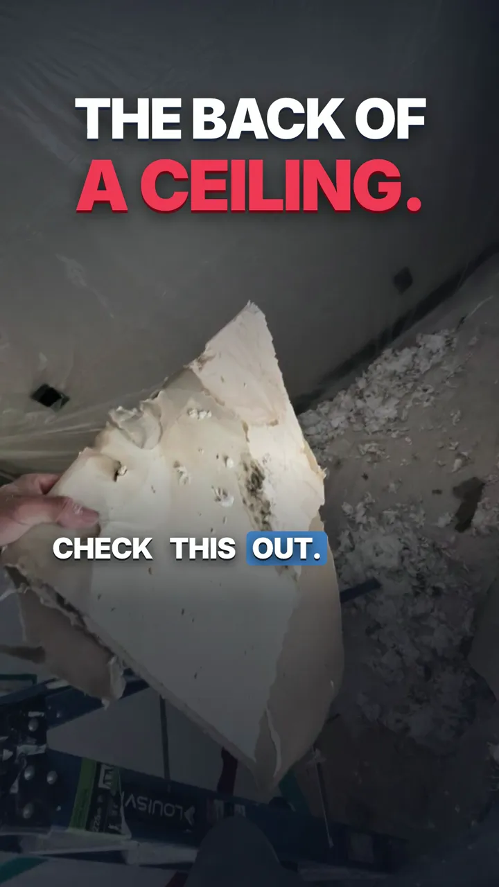 Quality 1st Restoration removes wet, stained ceiling drywall in Las Vegas before mold spreads.
