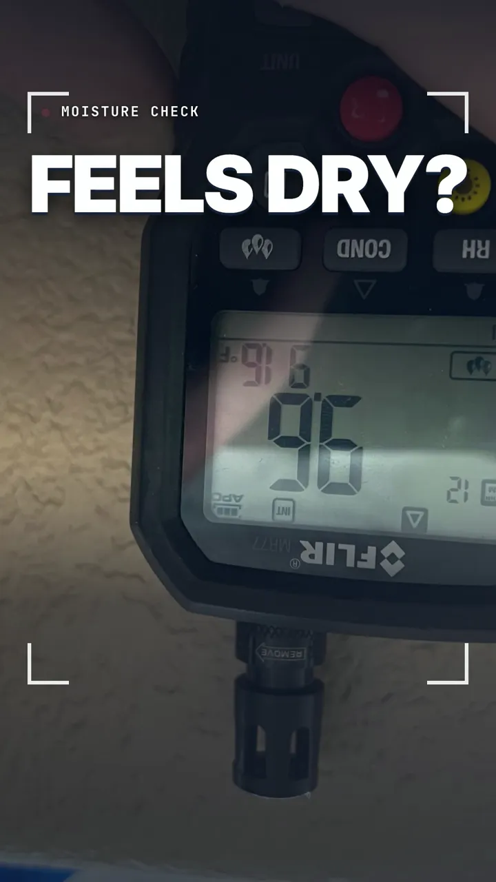 Quality 1st Restoration measures moisture in walls and floors after water damage in Las Vegas.