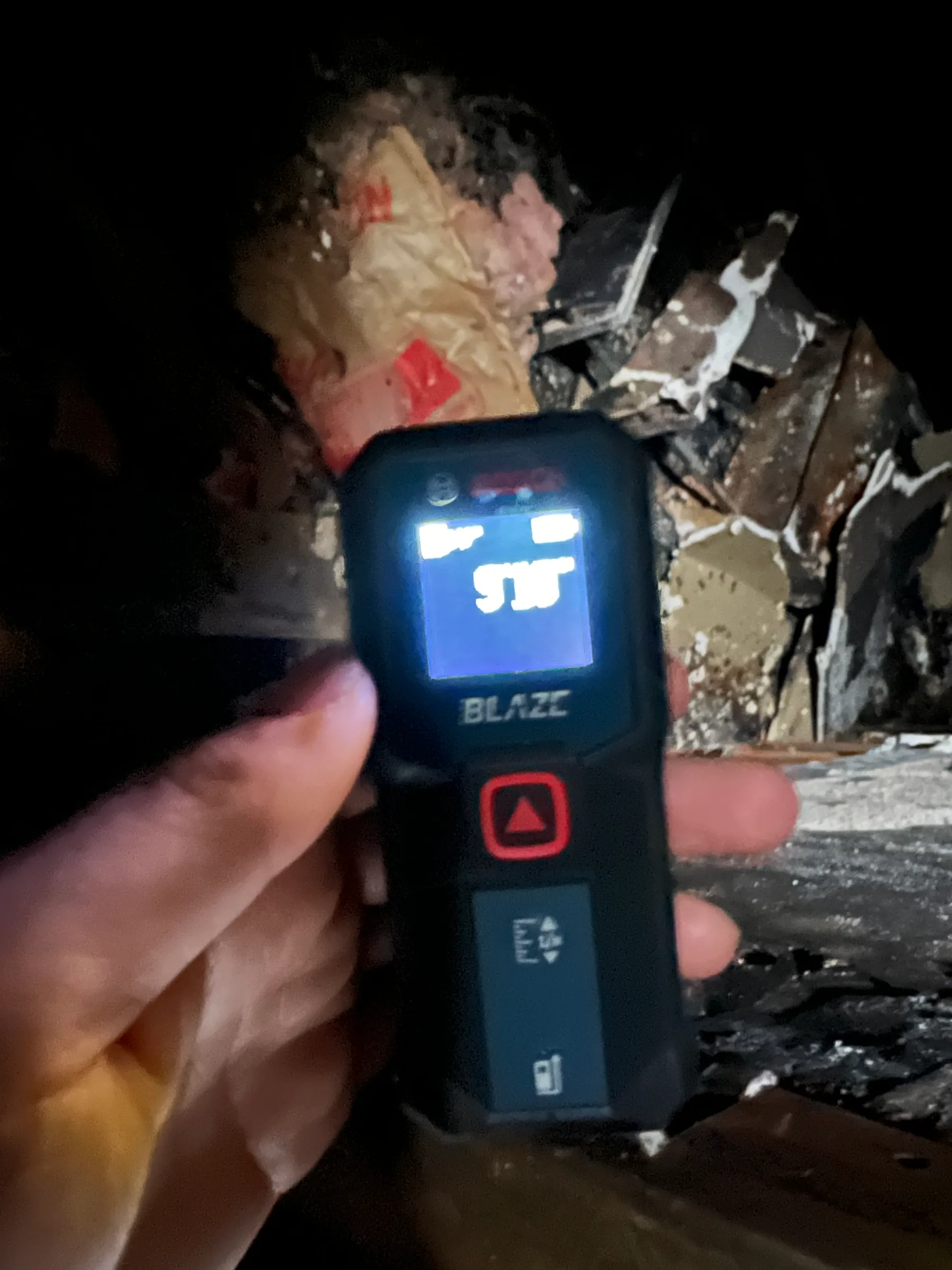 Moisture and fire damage documentation during post-fire inspection