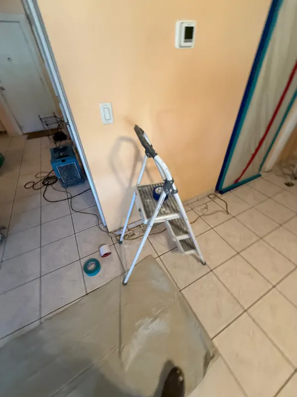 Industrial dehumidifier on a structural drying job in Henderson